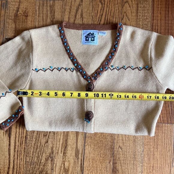 Storybook Knits Button Down Southwestern Embellished Sweater Size Small - Picture 11 of 16